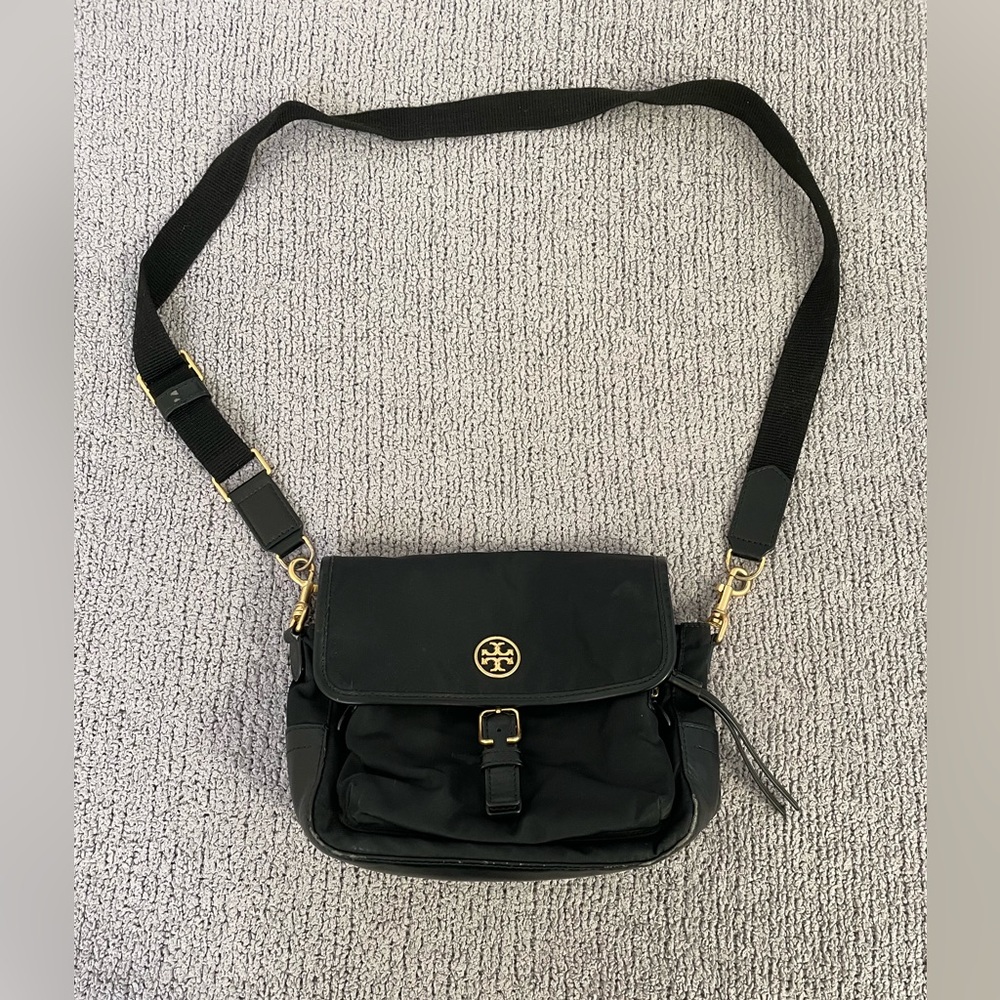 Tory Burch Black and Gold Crossbody Bag